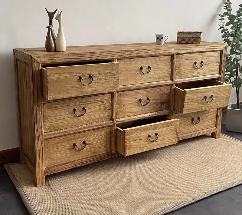 老榆木家具实木九斗柜玄关柜抽屉储物柜收纳餐边柜