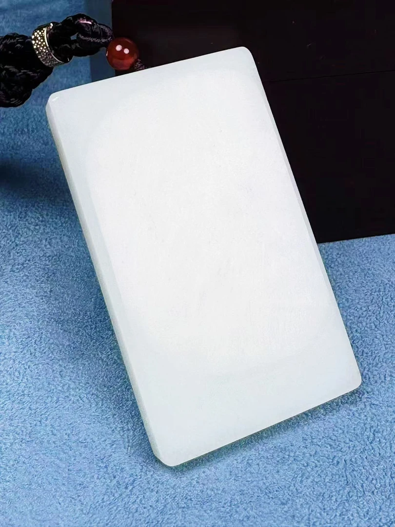 （老田甄选）和田玉羊脂白玉平安无事牌