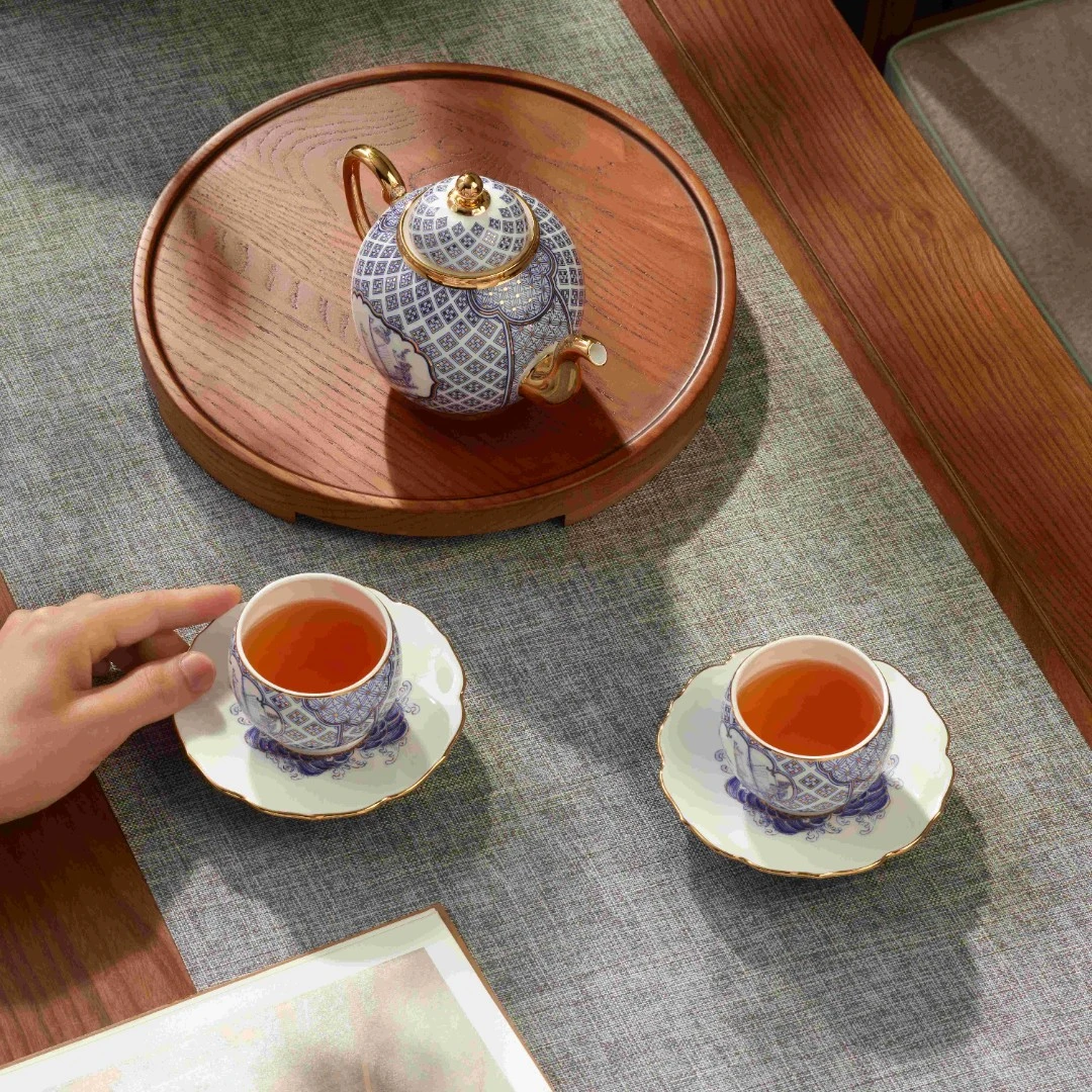 永丰源四海升平系列茶具套组 中式家用茶道描金