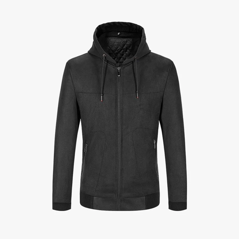 【李生严选】经典黑色时尚连帽外套百搭夹克 A334-LXW162