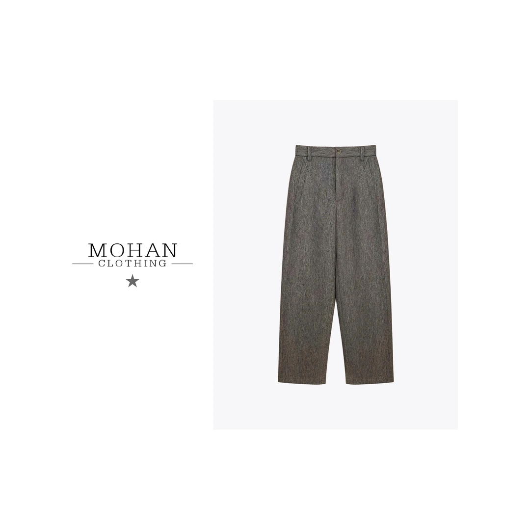 CLOTHING/墨含高奢时尚潮流舒适修身显瘦百搭加厚羊毛休闲裤AMF52