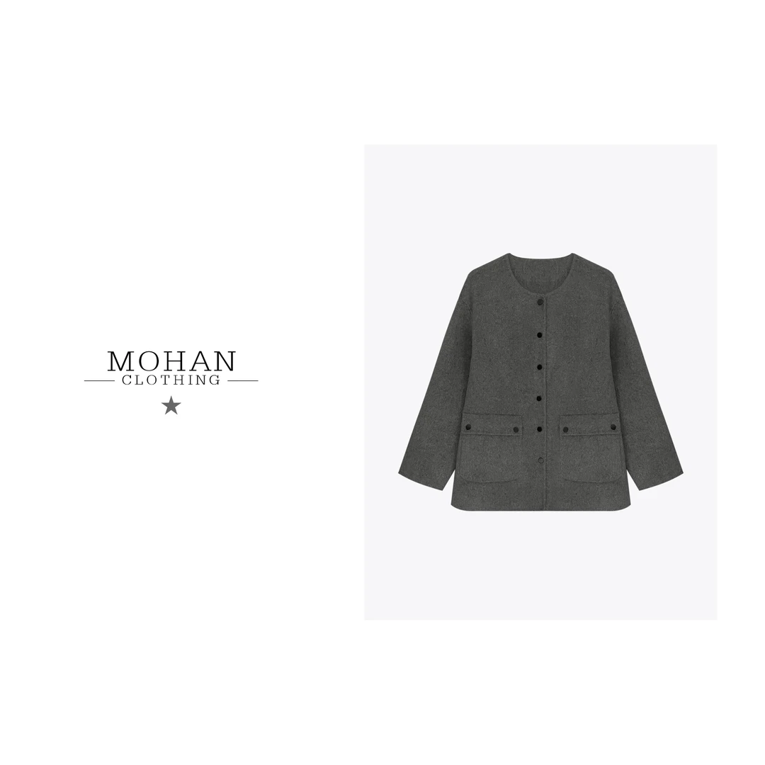 CLOTHING/墨含高奢时尚潮流气质优雅舒适百搭纯羊毛毛呢外套FA468