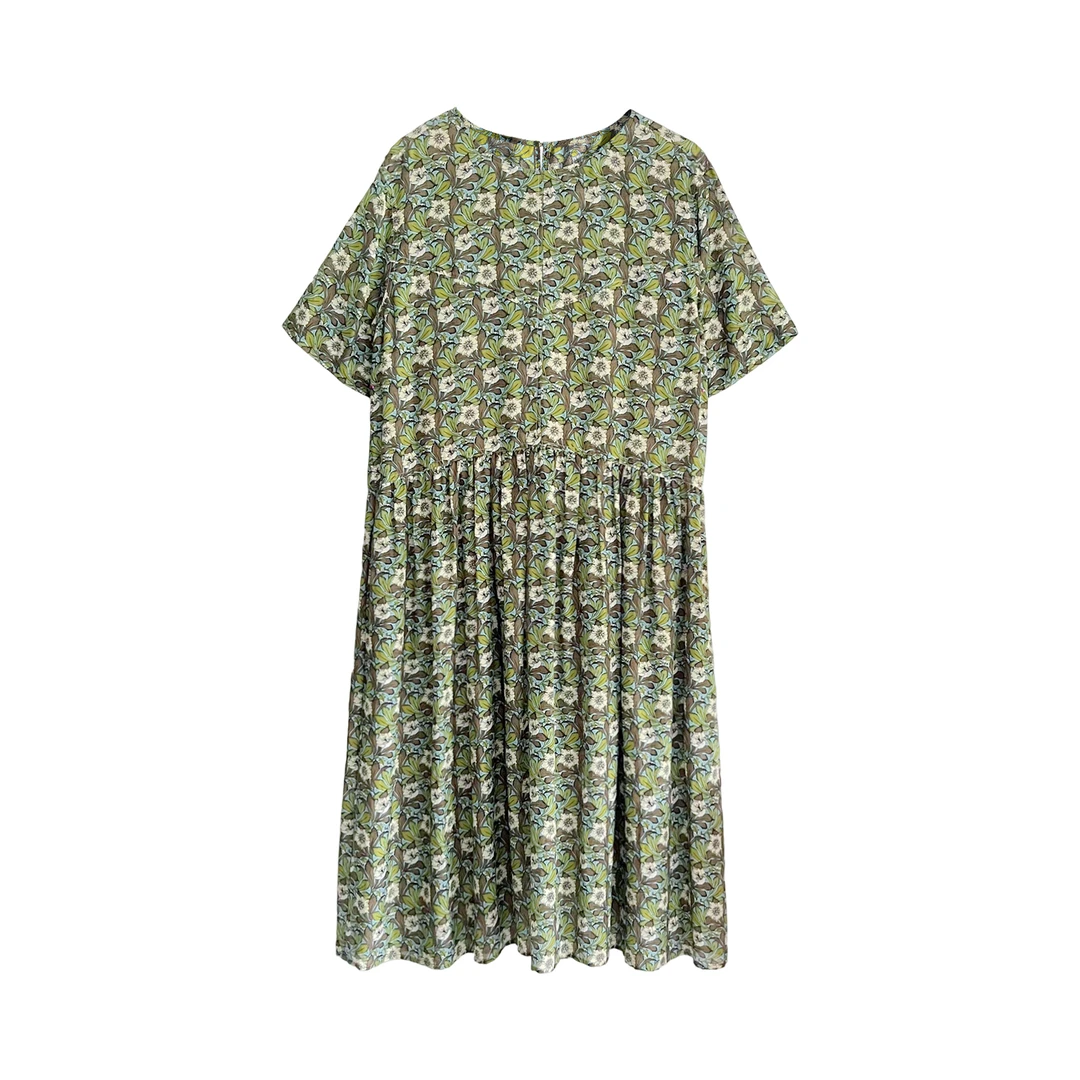 CLOTHING/墨含高奢时尚夏季潮流气质优雅百搭丝绵连衣裙HY-2141