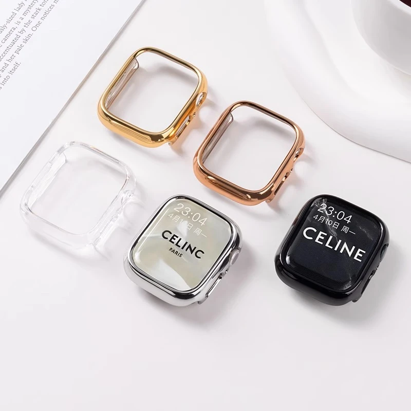 适用iWatch9保护壳S10苹果半包AppleWatch8/SE表壳保护套防摔透明