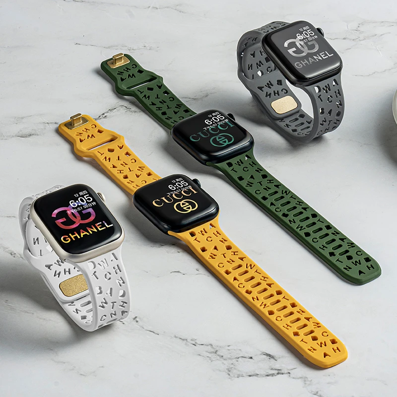 适用iwatch8苹果s9手表表带appleatch9硅胶s8新款s7男7代女SE智能