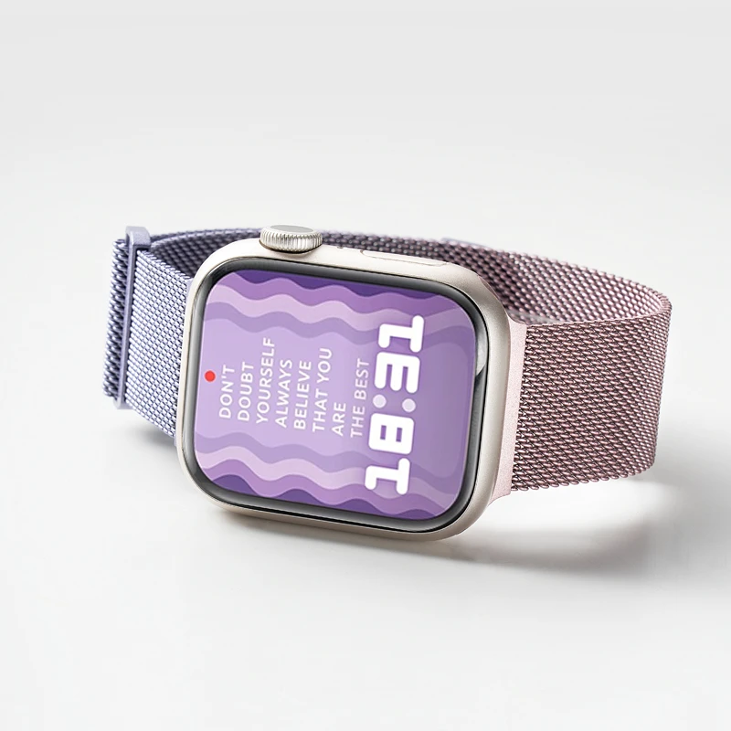 适用iwatch9表带苹果S10手表applewatch8/SE米兰尼斯钢带磁吸表带