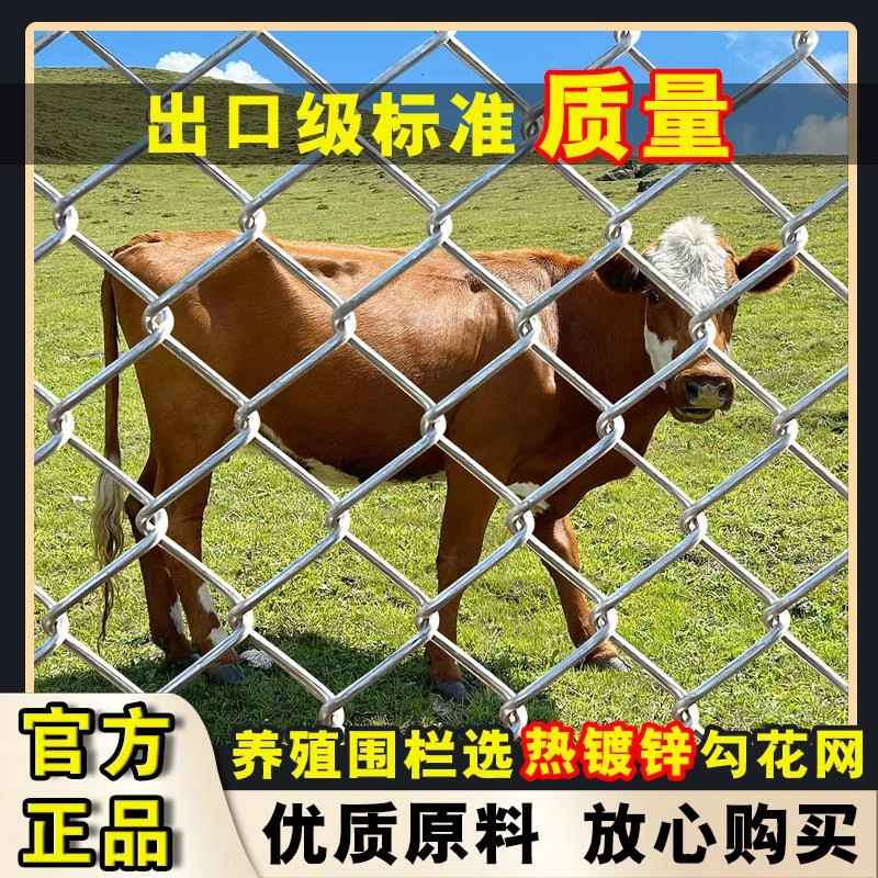 热镀锌勾花网包塑铁丝网养殖网牛羊钢丝网围栏养鸡护栏防护隔离网