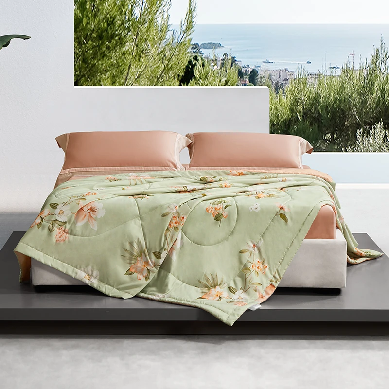 水星家纺  新款负离子抗菌夏季凉被空调被芯田园风AB版被芯