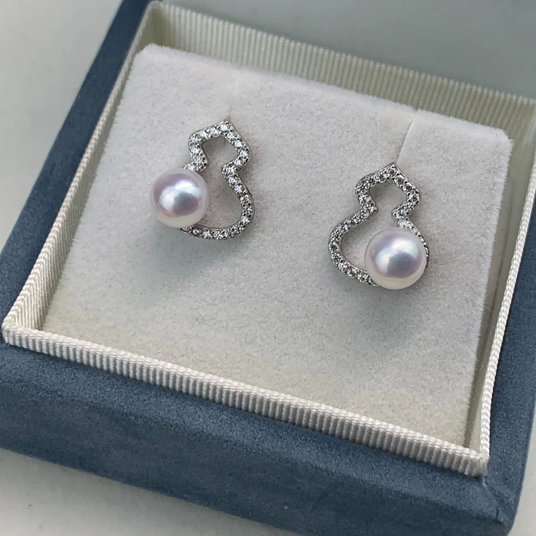 福禄葫芦双全淡水珍珠耳钉简约大气送礼ins风