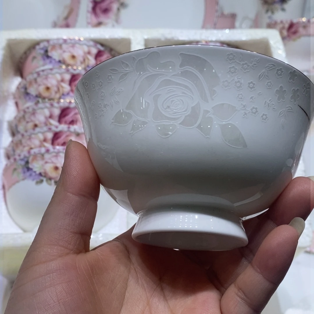 碗白金玫瑰碗5英寸十个