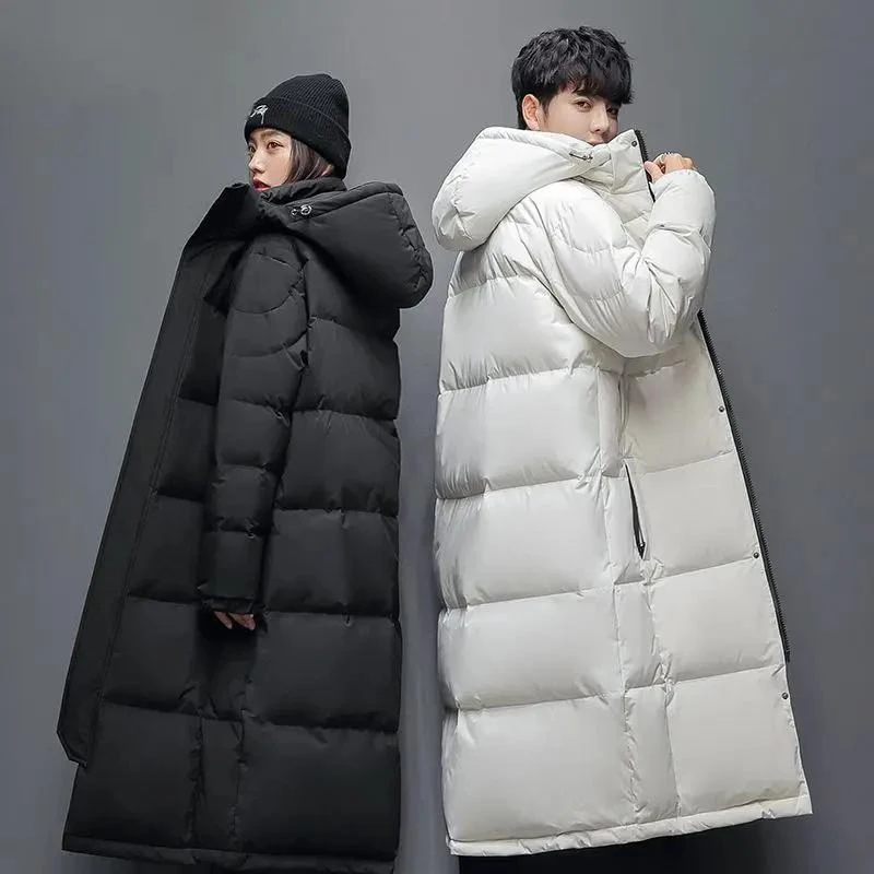 羽绒服男新款羽绒服男中长款加厚情侣女过膝长款超长冬季外套潮羽