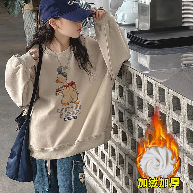 一件过冬！女童加绒卫衣加厚秋冬女孩冬装小童上衣冬季宝宝保暖衣