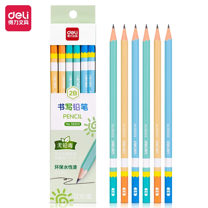 得力58203源源得力彩盒装2B铅笔(混)