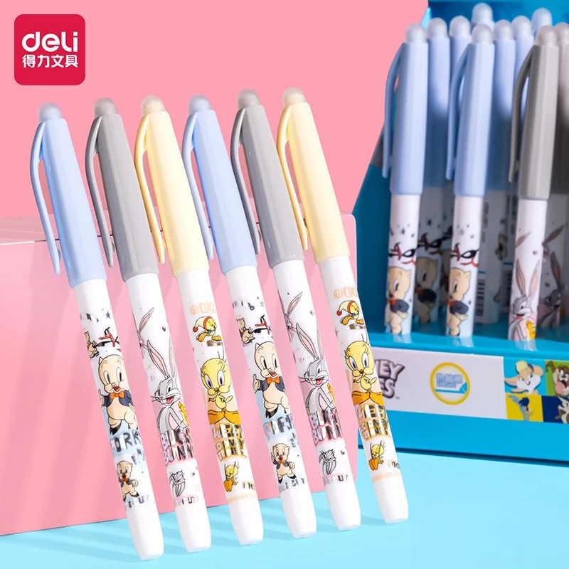 得力8支可擦中性笔热敏可擦笔学生用晶蓝笔芯0.5mm 8支装-SA161