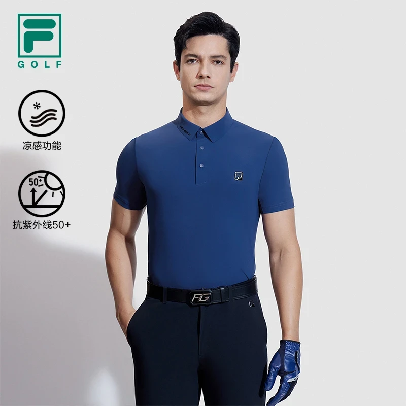 FILA斐乐男子【高尔夫速干凉感运动polo衫】夏季短袖T恤A11M425144F
