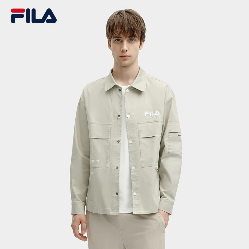 Fila/斐乐男子时尚休闲梭织外套衬衫牛仔夹克外套复古F11M419705F