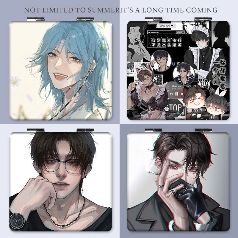 188男团李简赵锦辛温小辉洛羿随身化妆镜学生便携小镜子双面折叠