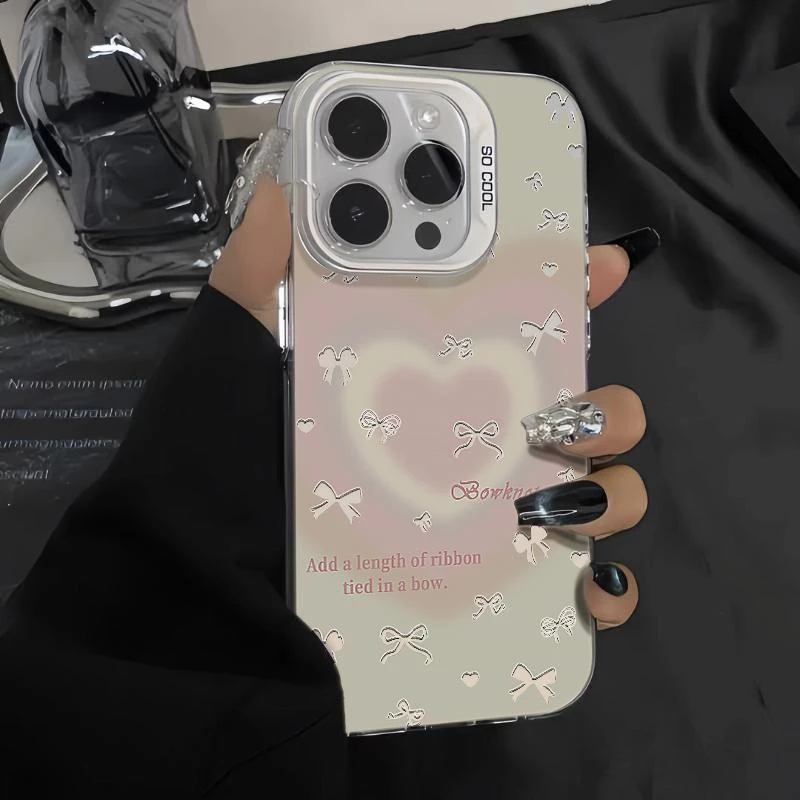 镂空爱心蝴蝶结iPhone15苹果13手机壳14promax高级11轻奢12防摔78