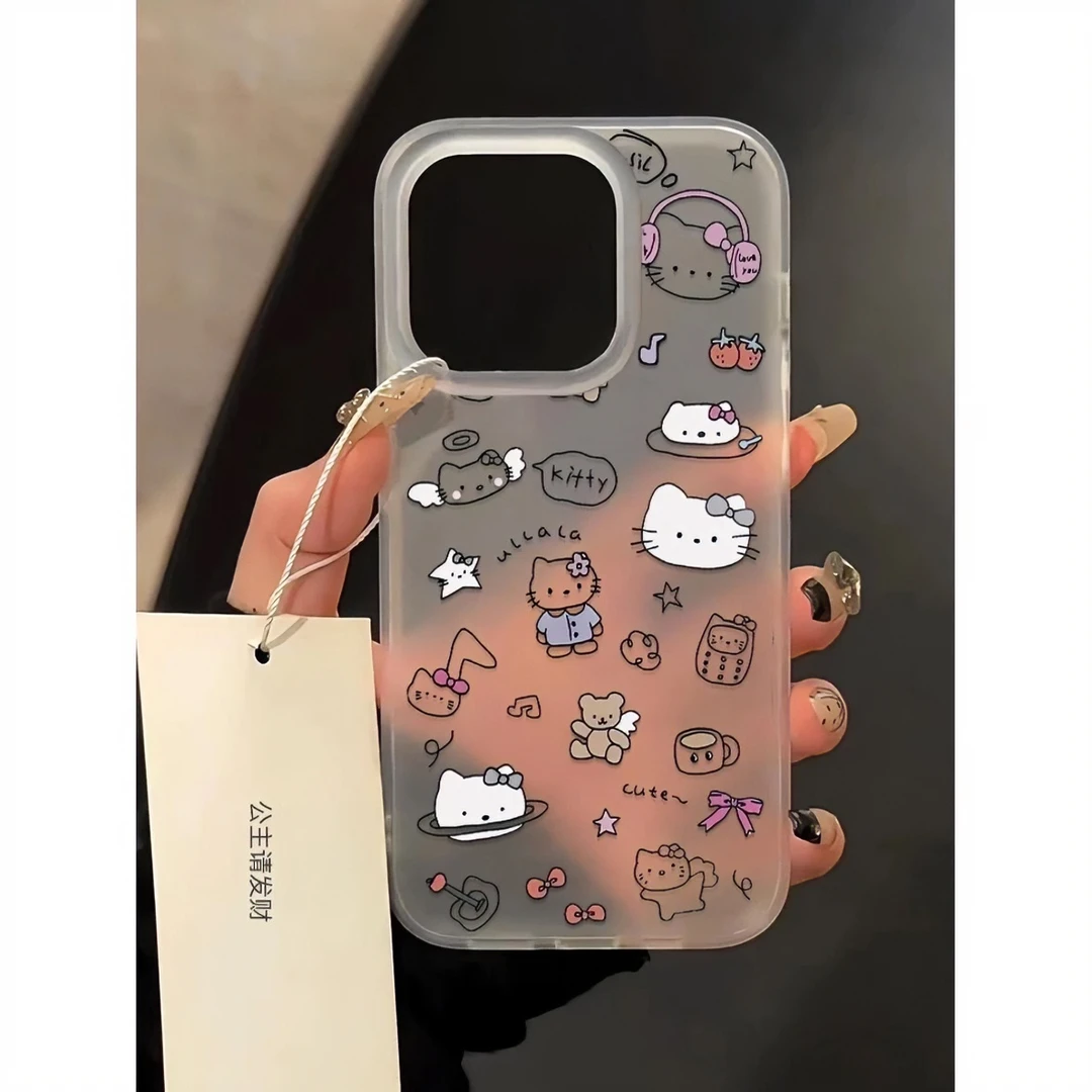 小熊凯蒂猫苹果13手机壳iPhone14防摔15创意11磨砂12ProMax软壳78
