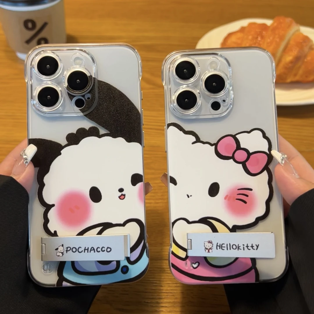 贴贴凯蒂帕恰狗适用苹果16手机壳iPhone15无边框14亚克力13promax