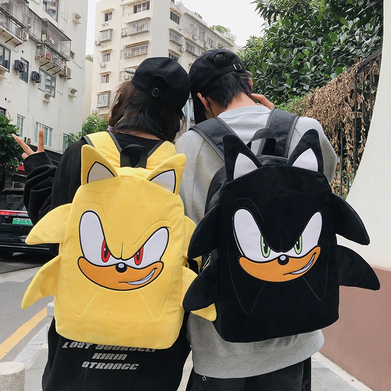 索尼克音速小子刺猬鼠双肩包情侣卡通书包女学生背包男双肩包