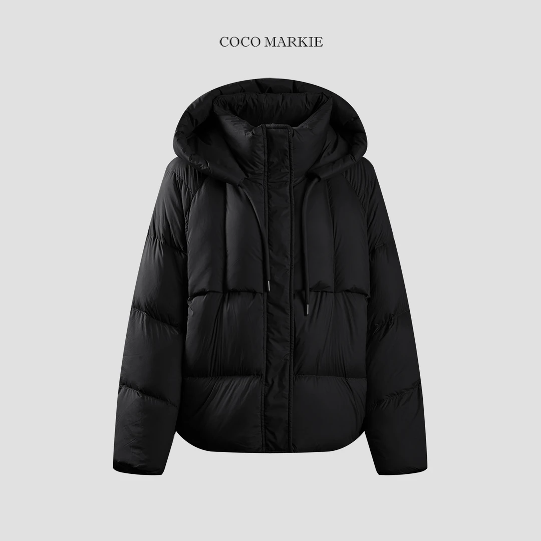 【COCO MARKIE】轻柔雅丽 丨秋冬新款原创设计连帽短款羽绒服DZ8807