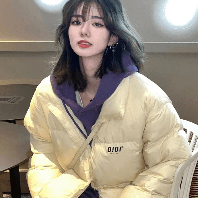 韩国明星朴彩英同款2023款男女同款短款羽绒服