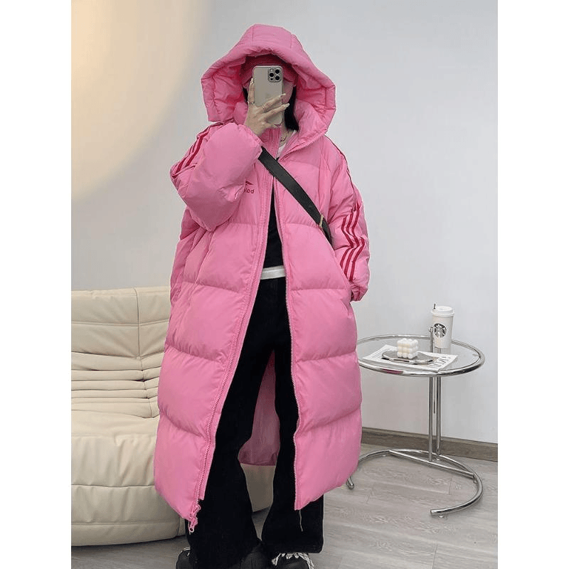 长款羽绒服女2023年冬季新款韩版加厚过膝到脚踝宽松大码情侣外套