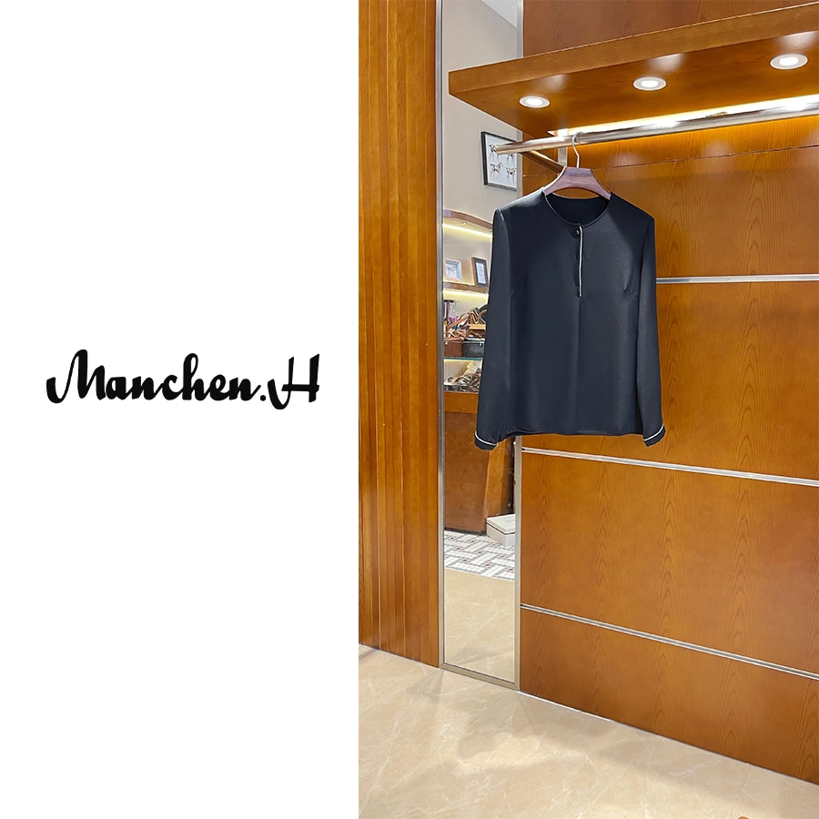 H姐曼辰‘’高定GD之黑珍珠‘’意大利进口42mm重磅桑蚕丝手工衬衫2