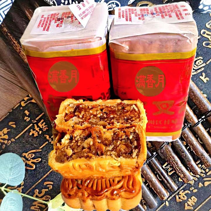 广西玉林伍仁叉烧月饼老式传统筒装450克/筒/4个正宗广式中秋月饼