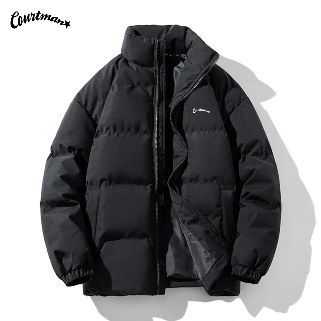 美式运动毛绒服男冬加厚棉衣外套防寒潮牌大码宽松立领情侣棉袄