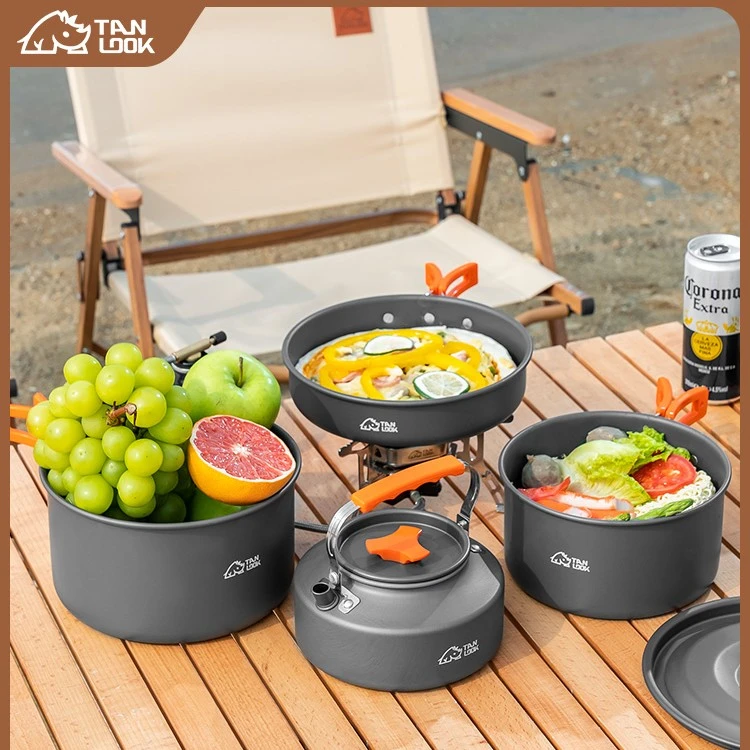 【探露户外锅具】露营炊具装备卡式炉烧水壶高能感餐具野炊煮锅用品