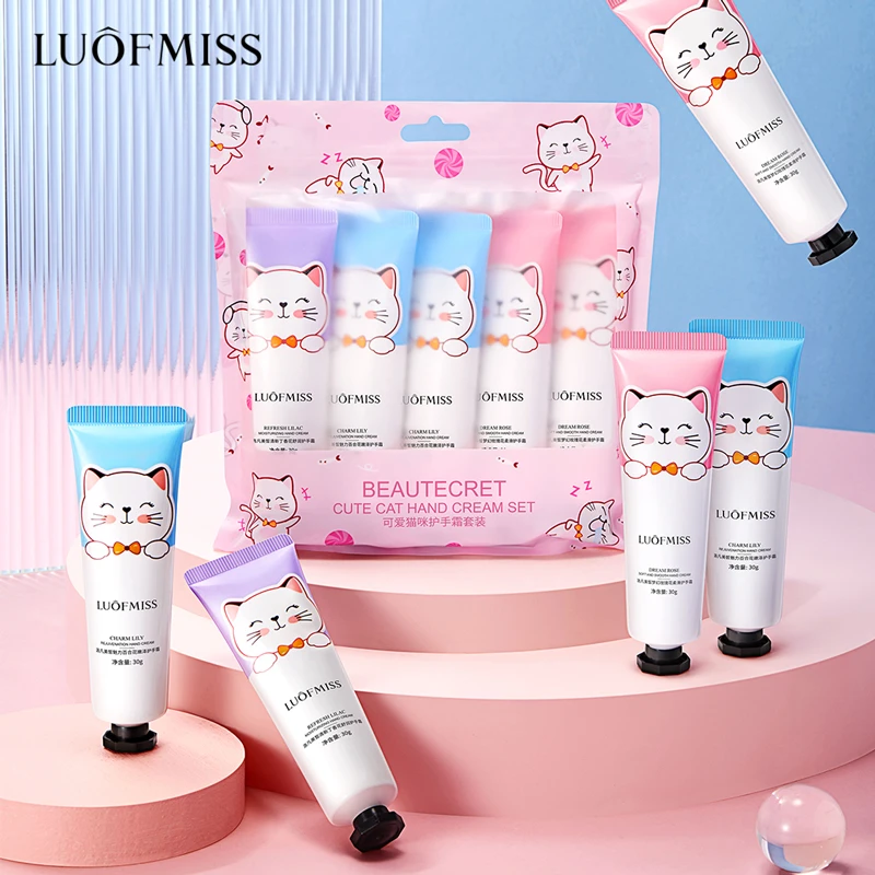 洛凡美皙可爱猫咪护手霜套装补水护理香氛保湿修护润肤水润防干