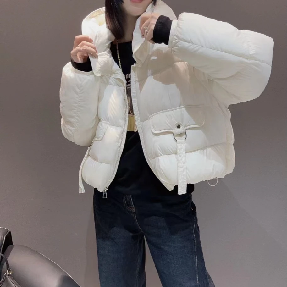 “时尚连帽短款90%新标白鸭绒”羽绒外服3068#白