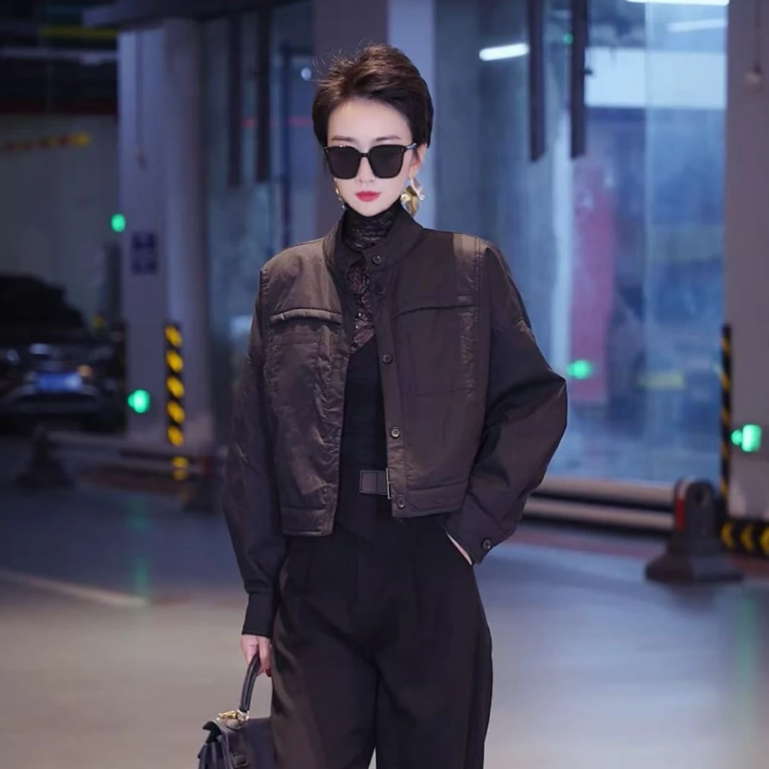 （萱萱推荐）慵懒风立领潮流遮肉百搭外套