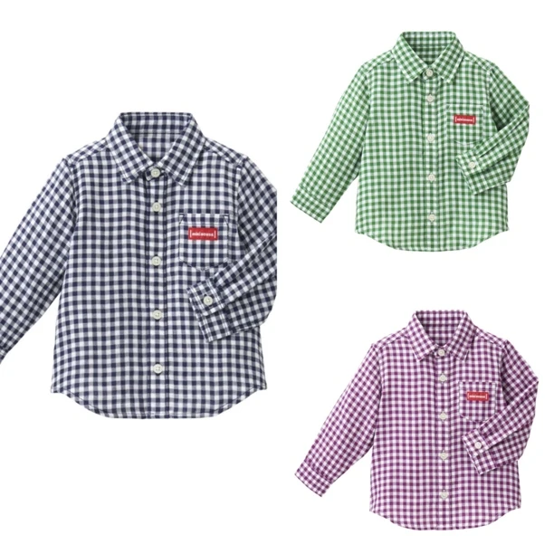【思元定制】24139儿童格子衬衫简约