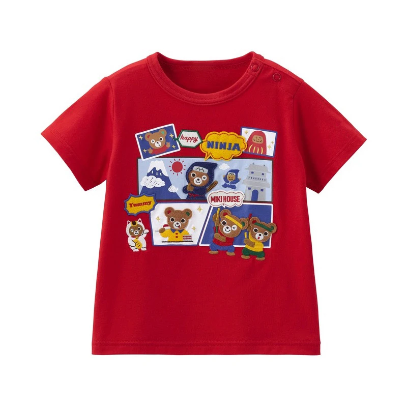 【思元定制】24271 儿童mk小熊ninka红色短袖T恤