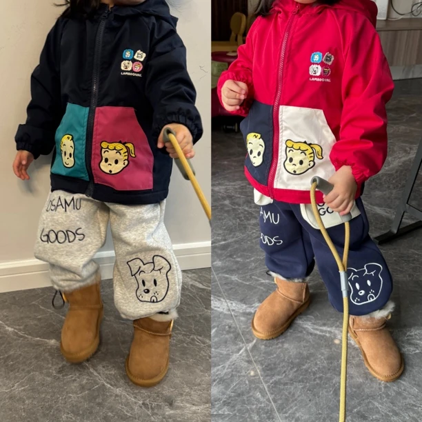 【思元定制】24199儿童原T彩色卡通两色加厚外套