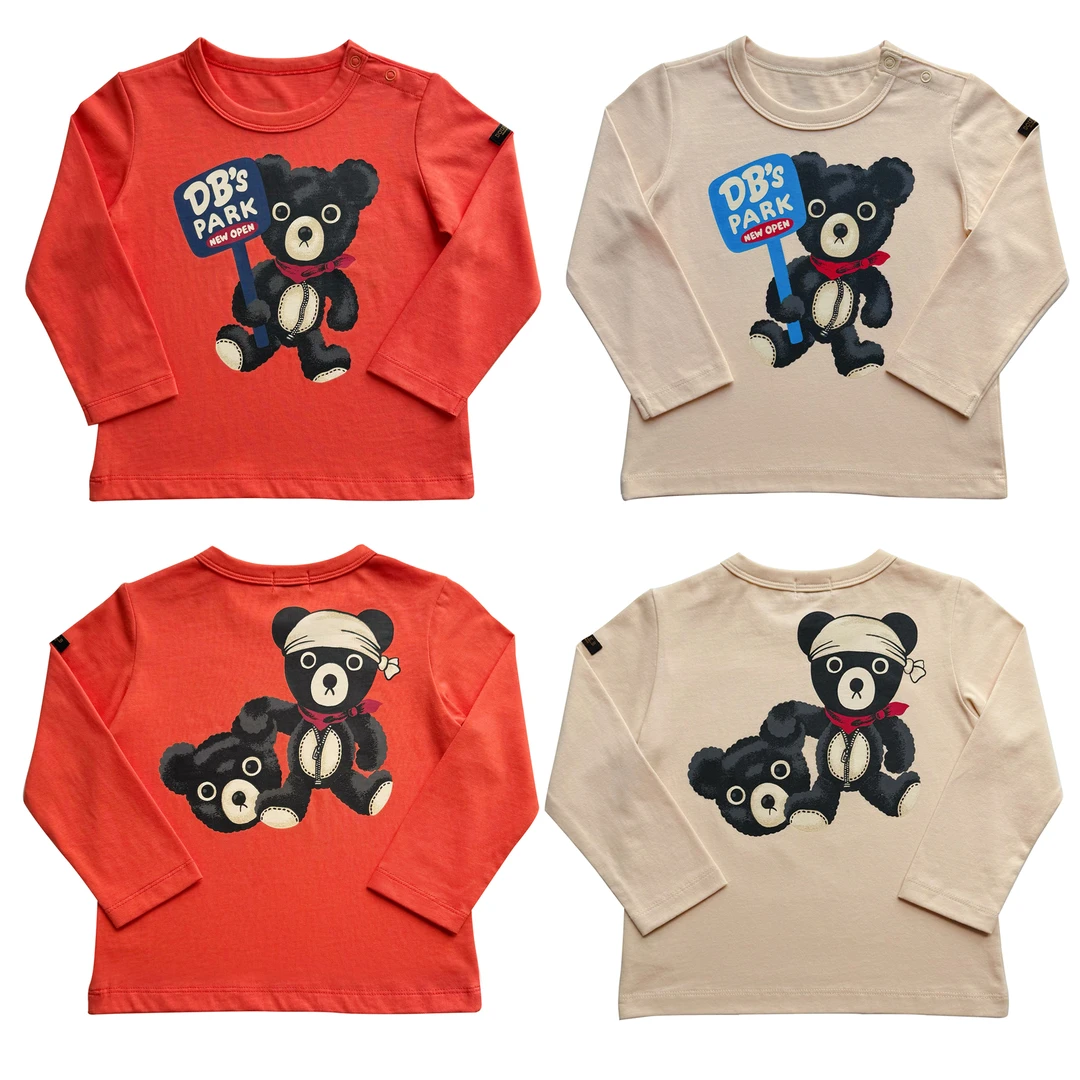 MM7011童卡通黑熊公园长袖T恤