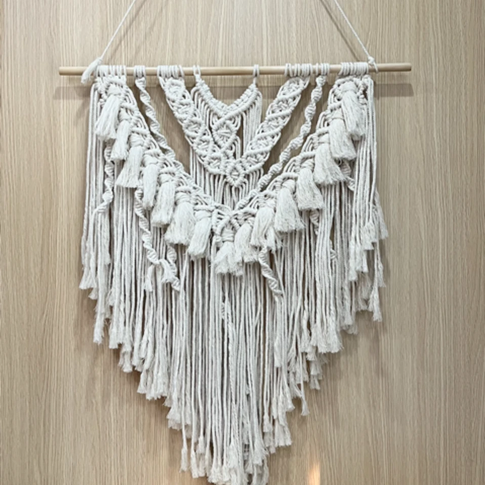 中号纯白北欧风ins网红款超大流苏波挂毯摄影卧室客厅玄关挂毯