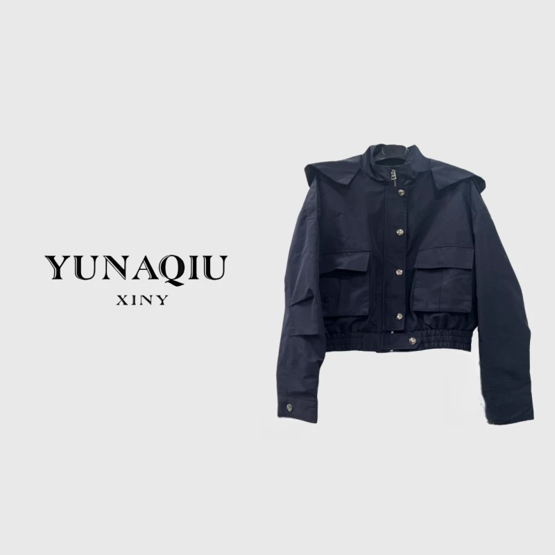 YUNAQIU 立体浮雕针织开衫秋冬新款时尚百搭外套 8460