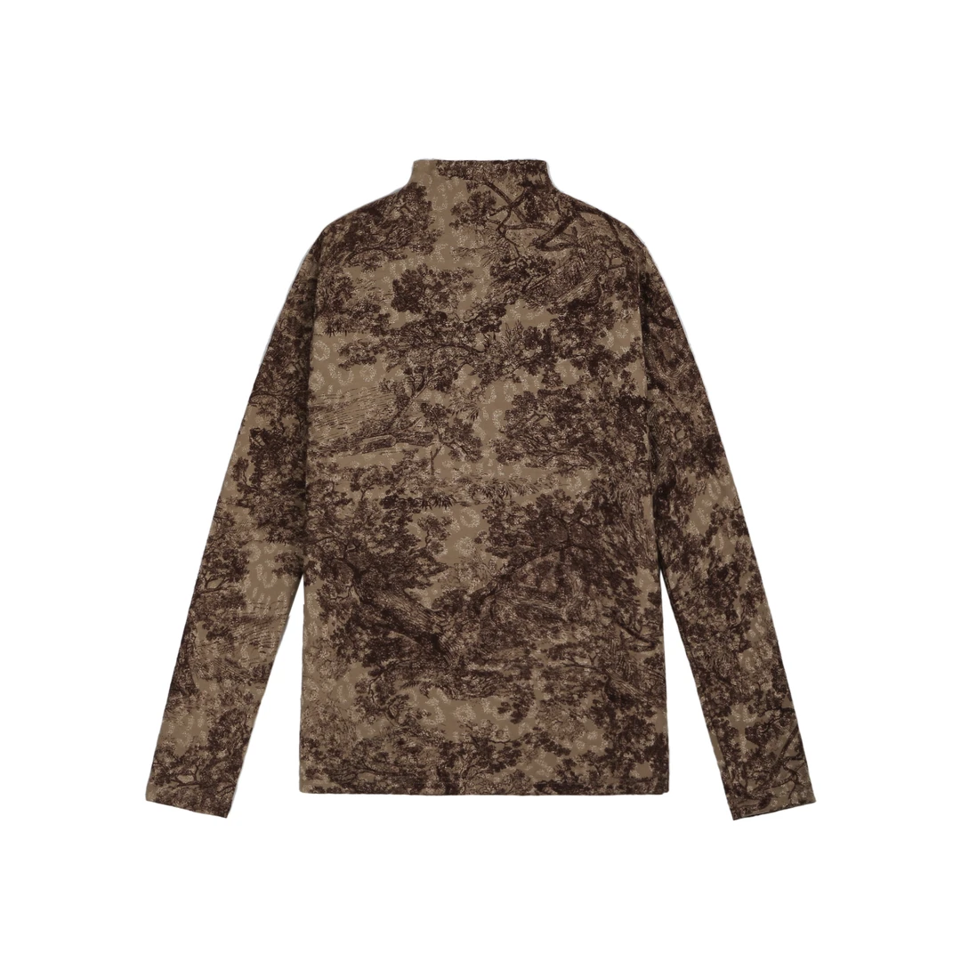 李子木印花加厚打底衫2023冬季新款复古内搭修身时尚长袖T恤B8130