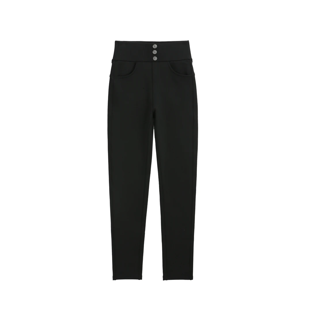 李子木加厚高弹小黑裤2023冬季新款显瘦百搭时尚保暖休闲裤B8747