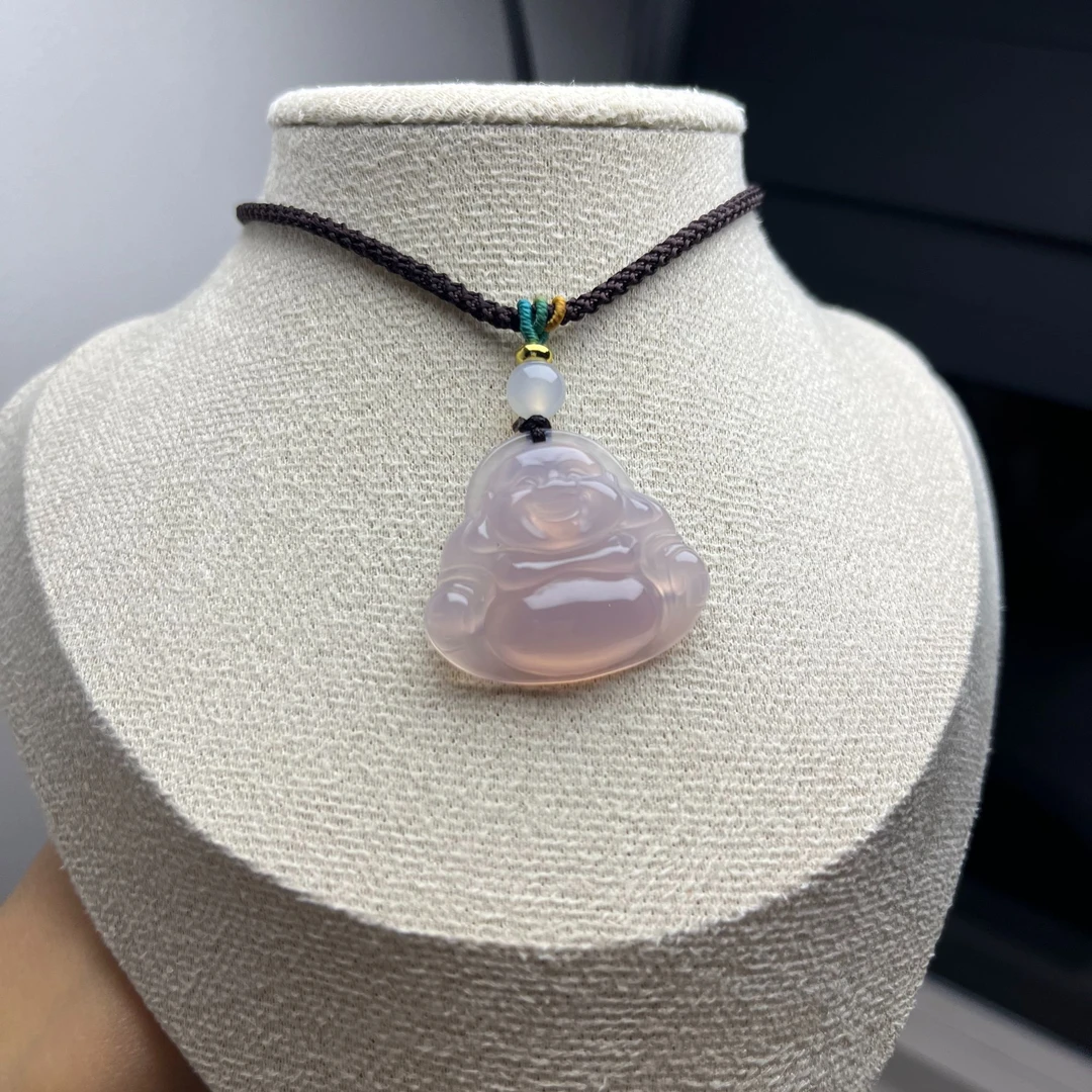 天然玛瑙帝王紫马料佛公紫气东来弥勒佛吊坠多样性发货拍一发一