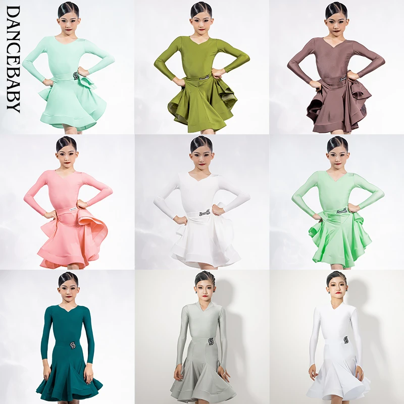 Dancebaby拉丁舞服新款春夏少儿比赛规定考级服舞蹈服练功服