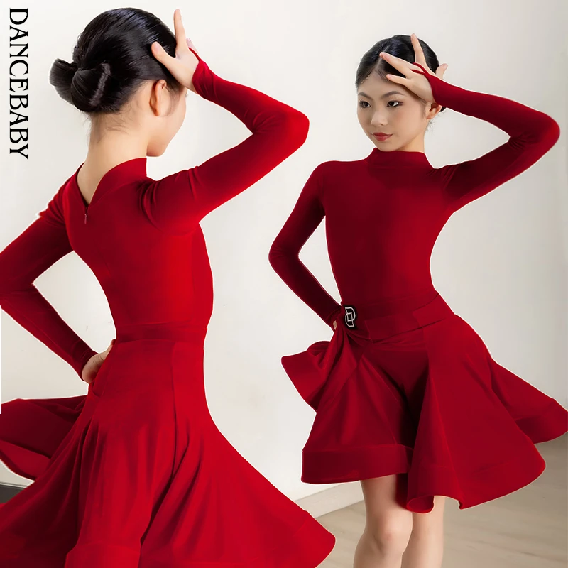 Dancebaby拉丁舞服2025新款比赛服分体舞蹈少儿比赛规定服DAS773