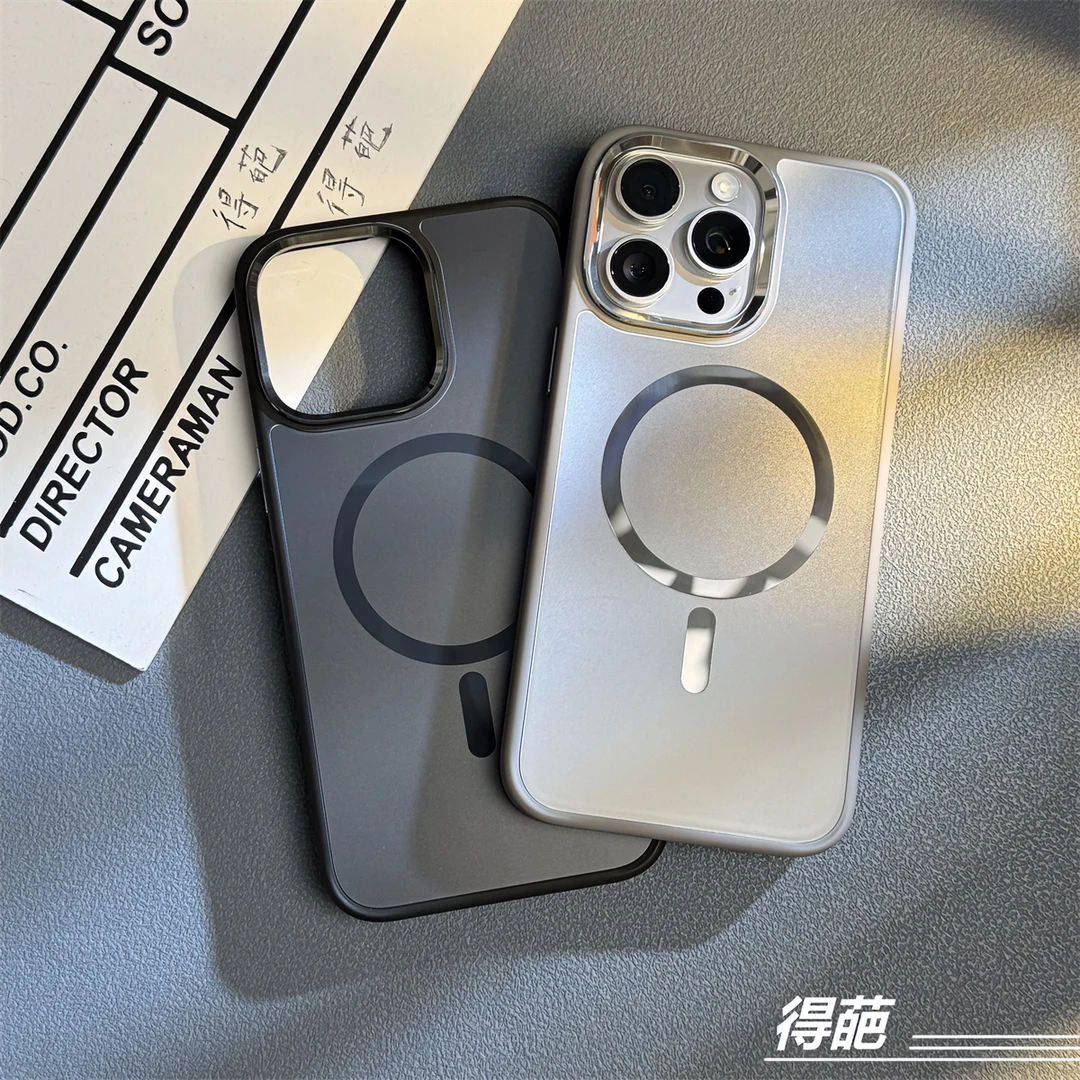 得葩炫彩光影苹果15promax磁吸手机壳iPhone15pro简约时尚保护套