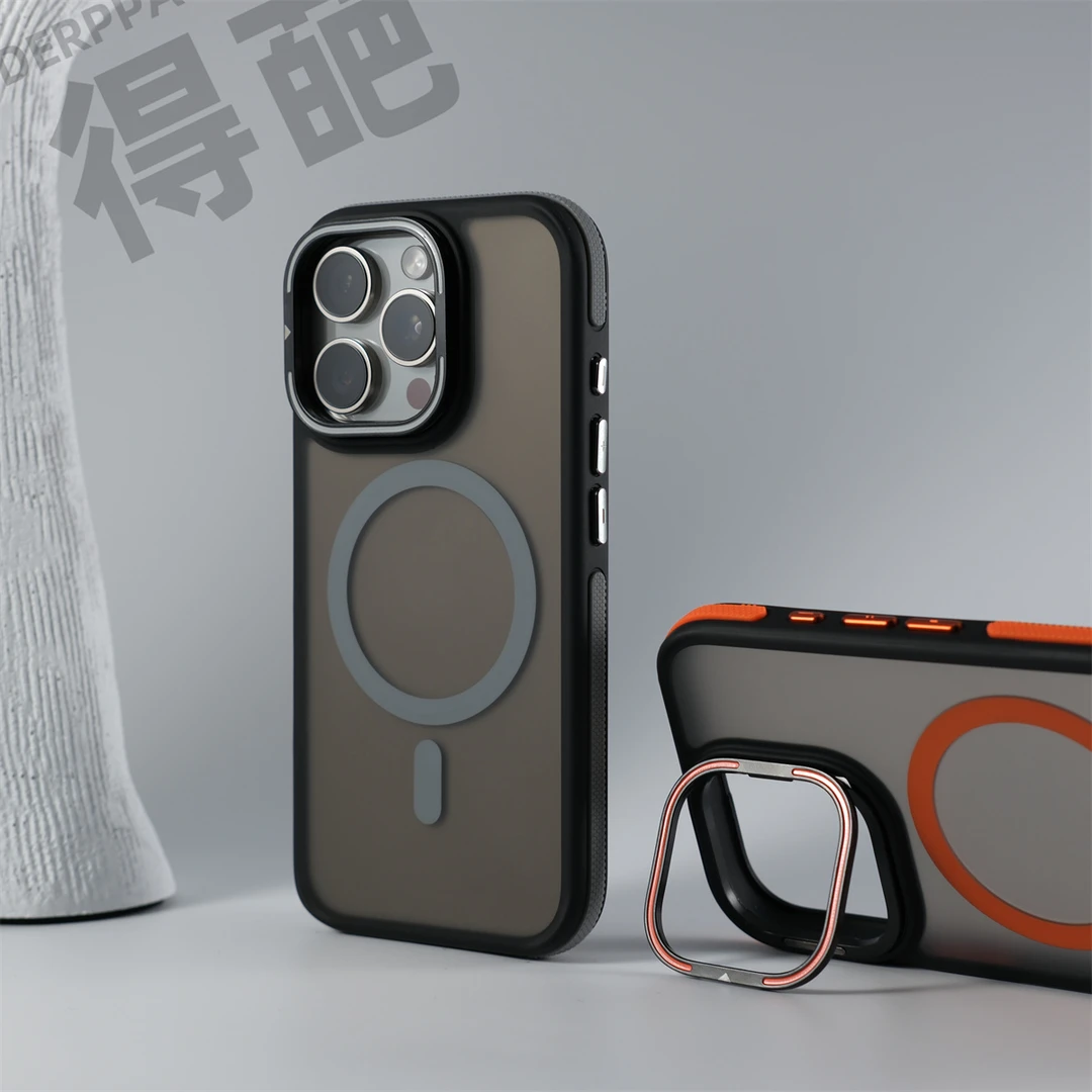 得葩新款肤感支架苹果17promax磁吸手机壳iPhone16pro保护套15/14