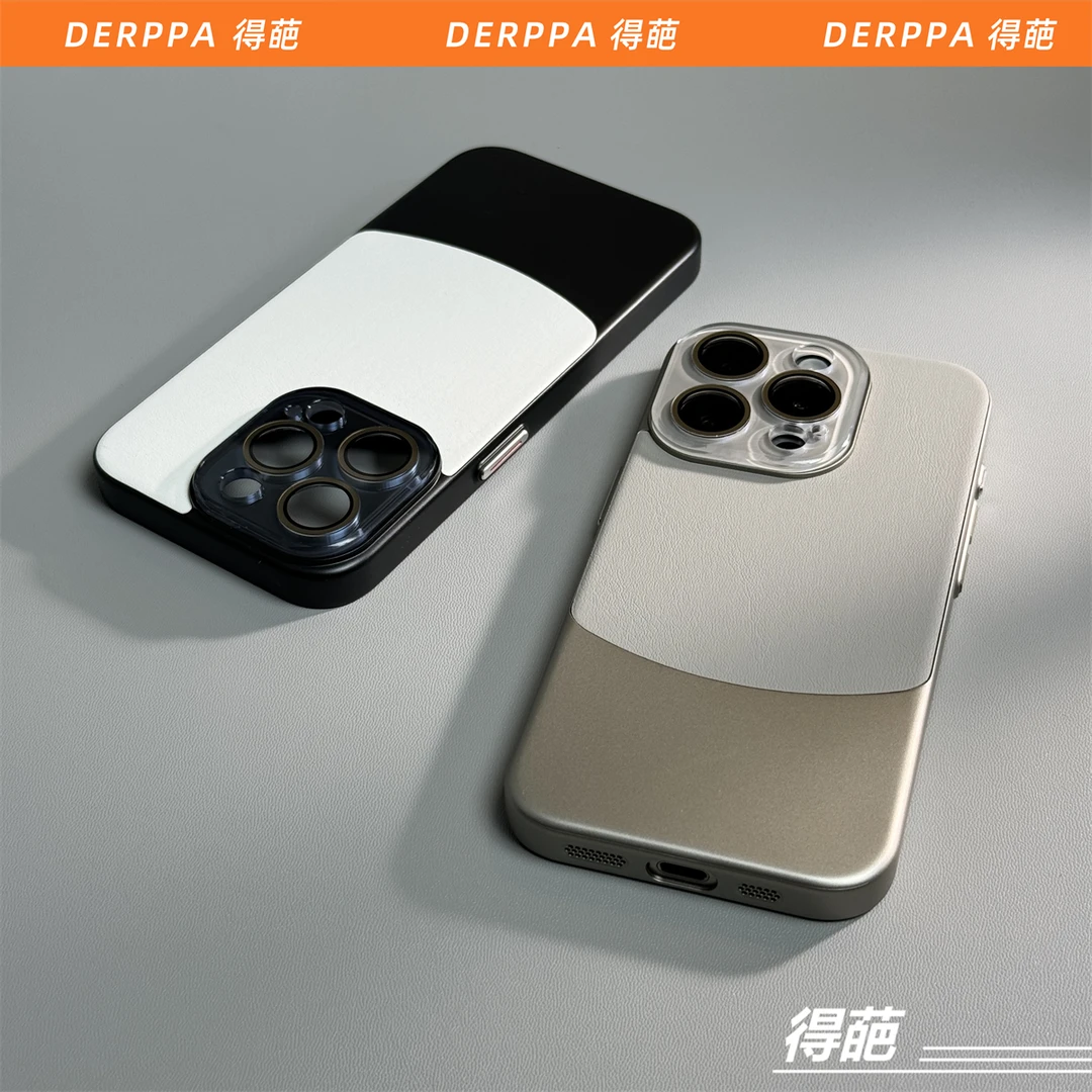 拼色素皮水晶镜头苹果15promax手机壳iPhone14pro自带镜头膜13/12