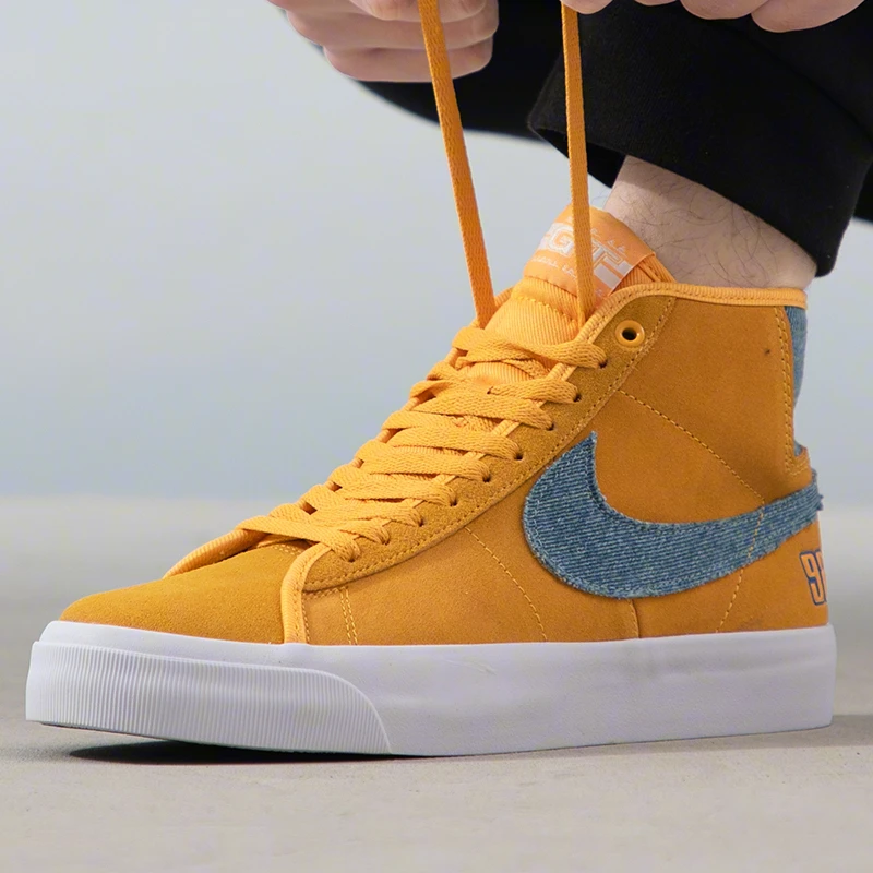 NIKE耐克男子休闲鞋秋冬新款经典时尚黄色运动鞋复古时尚高帮板鞋